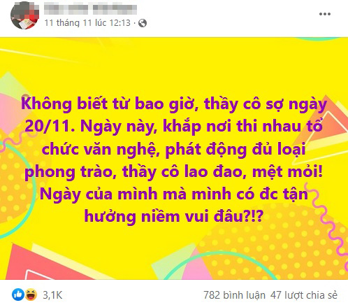 Giáo viên than thở trước thềm 20/11: Ngày gì mà… toát mồ hôi! - Ảnh 1.