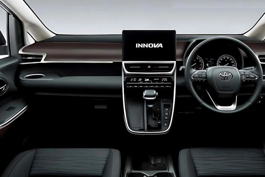 Nội thất Toyota Innova 2023 lộ diện: Màn hình nổi, phanh tay điện tử, nhưng cần số là chi tiết gây tranh cãi - Ảnh 1.