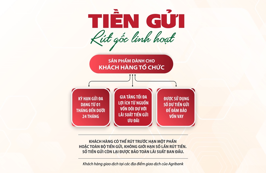 Tiền gửi rút gốc linh hoạt Agribank – Gia tăng lợi ích cho tổ chức - Ảnh 1.