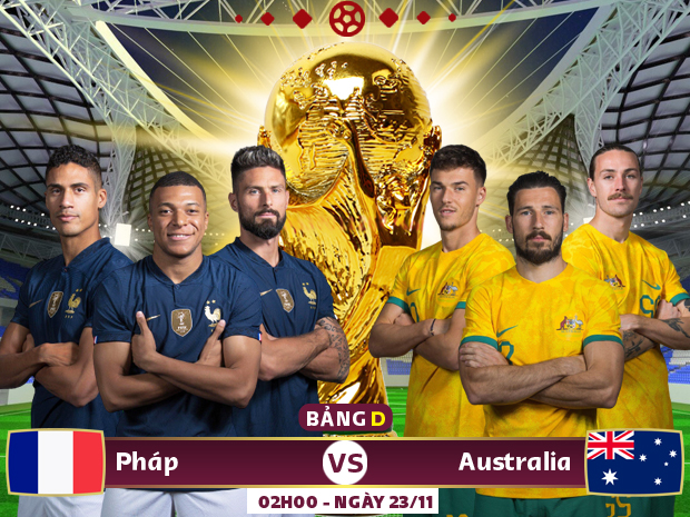 VTV Cần Thơ, VTV2 trực tiếp Pháp vs Australia, bảng D World Cup 2022 - Ảnh 1.