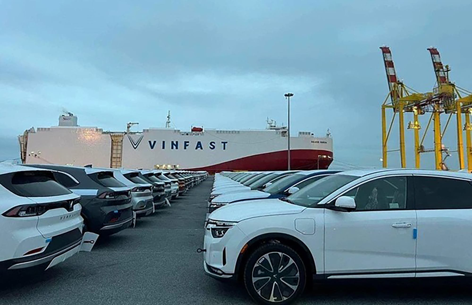 Cận cảnh dàn xe điện VinFast tại Hải Phòng chờ lên tàu sang Mỹ - Ảnh 6.