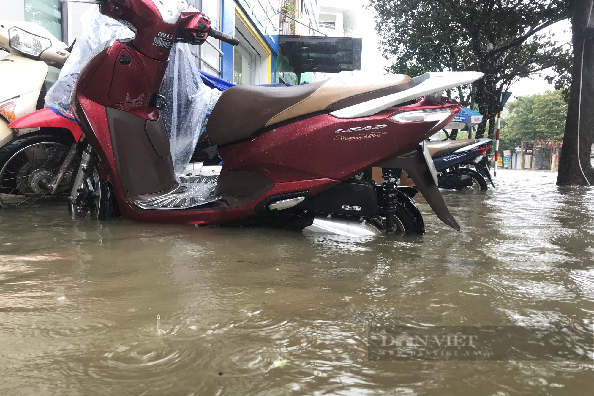 Đường biến thành sông, thành phố Vinh mênh mông trong biển nước sau cơn mưa lớn hiếm gặp - Ảnh 12.