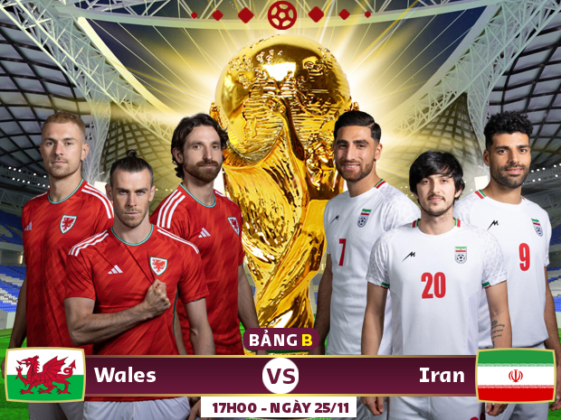 Xem trực tiếp xứ Wales vs Iran trên VTV2, VTV Cần Thơ - Ảnh 1.