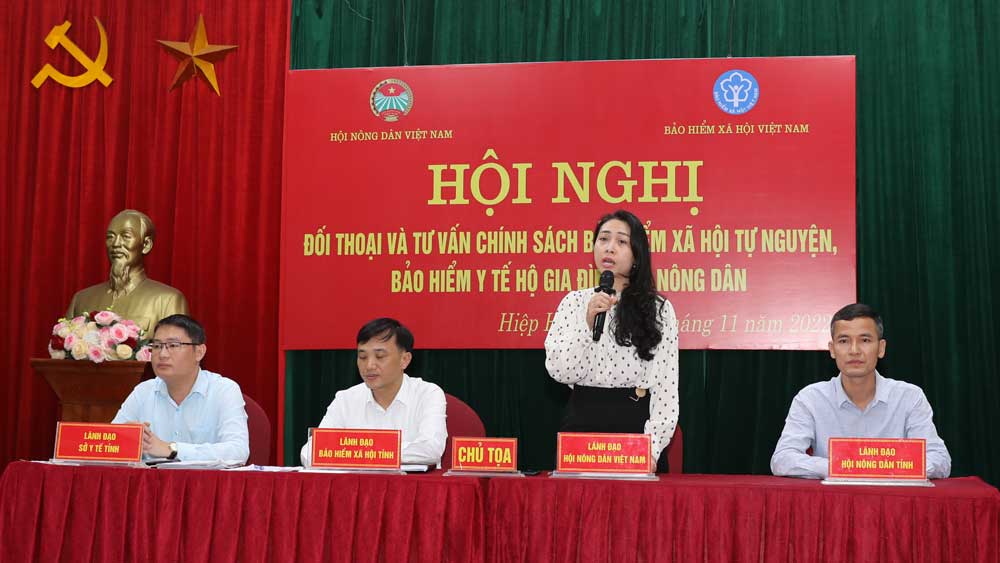 Hội Nông dân Việt Nam tổ chức đối thoại với nông dân Bắc Giang về chính sách bảo hiểm xã hội - Ảnh 1.