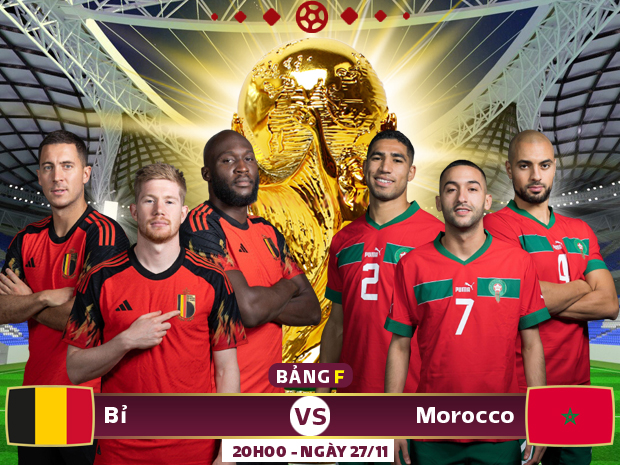 Xem trực tiếp Bỉ vs Maroc trên VTV2, VTV Cần Thơ - Ảnh 1.