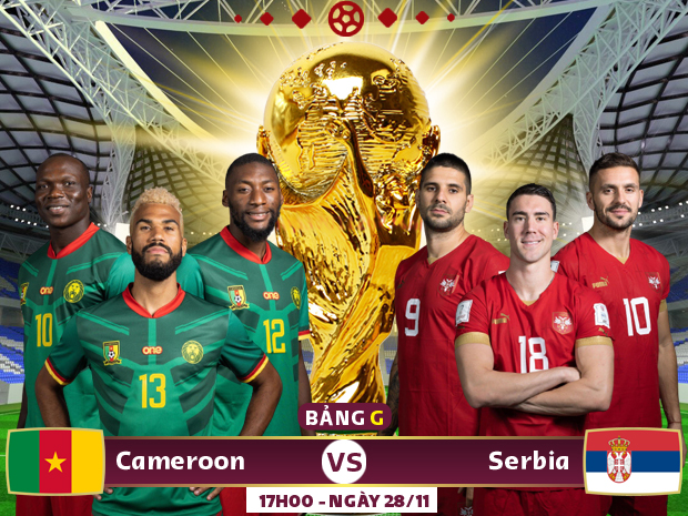 Xem trực tiếp Serbia vs Cameroon trên VTV5, VTV Tây Nam Bộ - Ảnh 1.