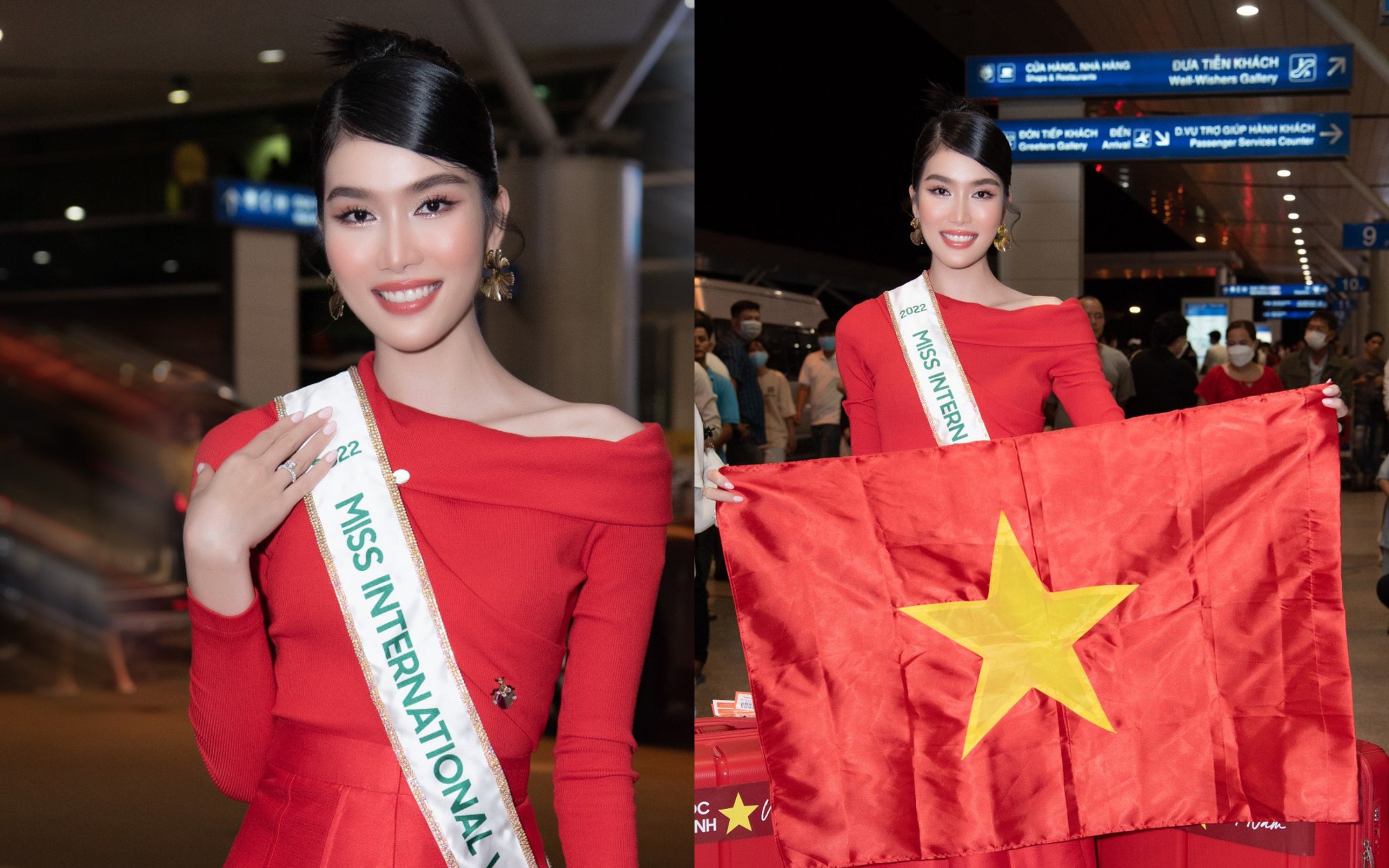 Á hậu Phương Anh xinh đẹp, lôi cuốn trong ngày đi thi Miss International 2022