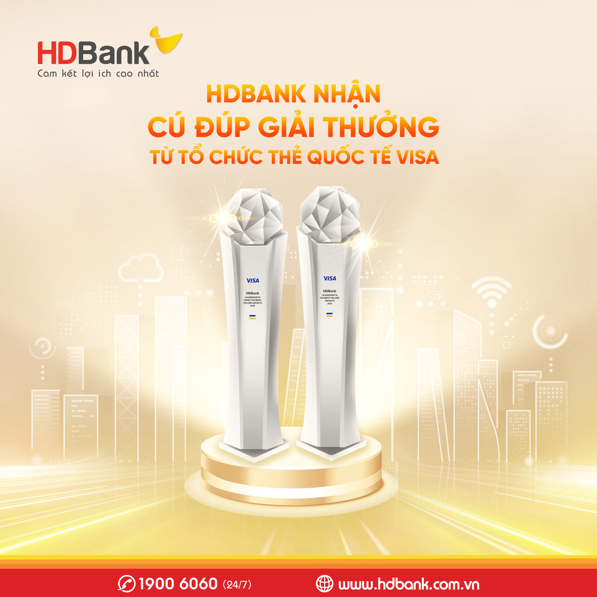 HDBank nhận cùng lúc 2 giải thưởng từ Tổ chức thẻ quốc tế Visa - Ảnh 1.
