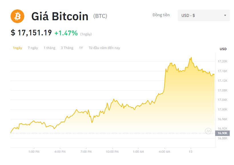 Giá Bitcoin hôm nay 13/12: Bitcoin dao động quanh mốc 17.100, nhà sáng lập FTX chính thức bị bắt - Ảnh 1.