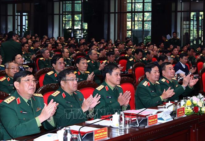 Tổng Bí thư Nguyễn Phú Trọng dự Hội nghị Quân chính toàn quân năm 2022 - Ảnh 4.
