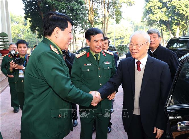 Tổng Bí thư Nguyễn Phú Trọng dự Hội nghị Quân chính toàn quân năm 2022 - Ảnh 1.
