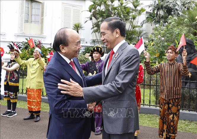 Tổng thống Indonesia đón Chủ tịch nước Nguyễn Xuân Phúc thăm cấp nhà nước - Ảnh 1.