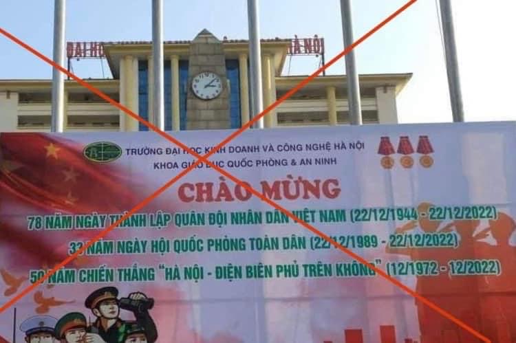 Trường đại học in pano tuyên truyền không phù hợp: Có thể gây hệ lụy lớn - Ảnh 1.