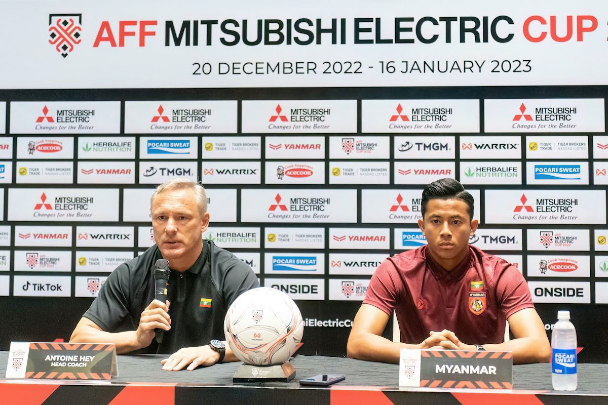 HLV Myanmar quyết đánh bại Singapore, nhen nhóm hy vọng vào bán kết AFF Cup 2022 - Ảnh 1.