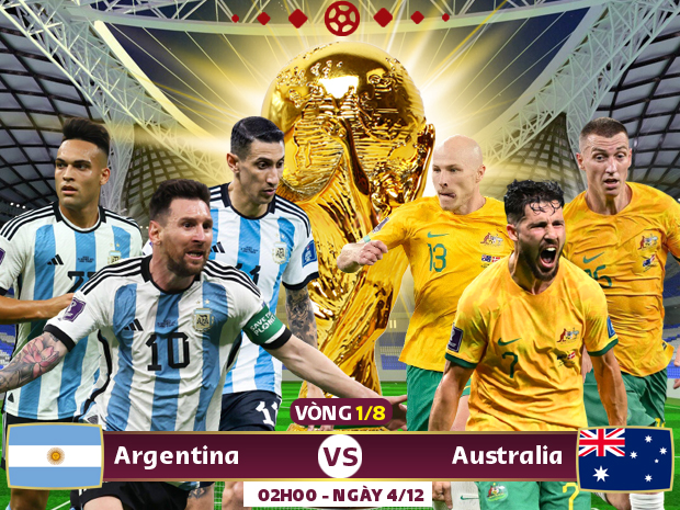 Xem trực tiếp Argentina vs Australia trên VTV3, VTV Cần Thơ - Ảnh 1.