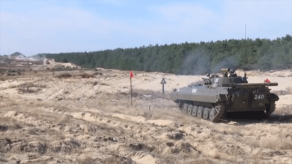 Khoảnh khắc thiết giáp BMP- 2 của Nga trúng mìn tại Ukraine - Ảnh 10.
