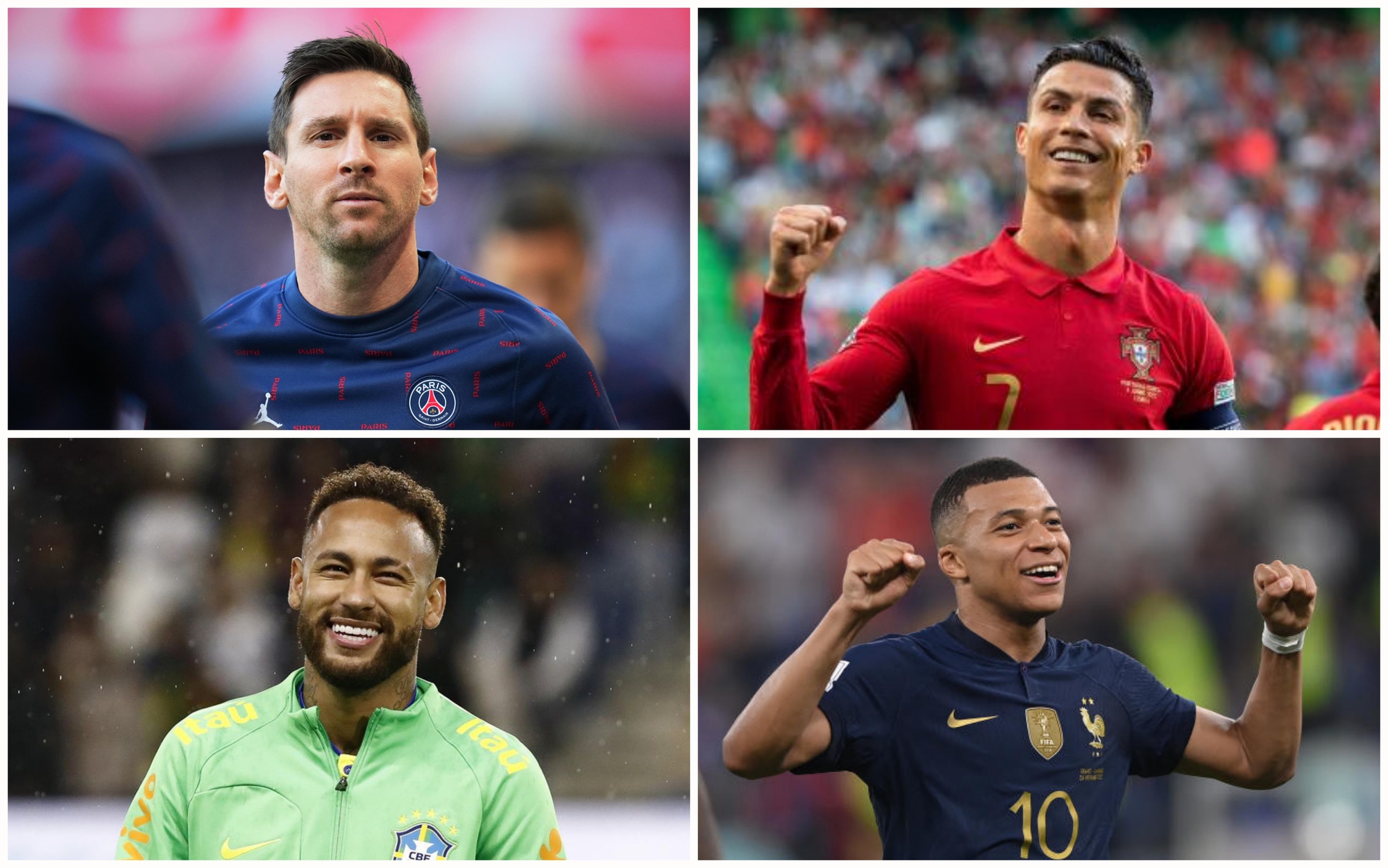 Messi, Cristiano Ronaldo, Neymar, M.Bappe Ai Điển Trai Hơn Trong Mắt Bạn?