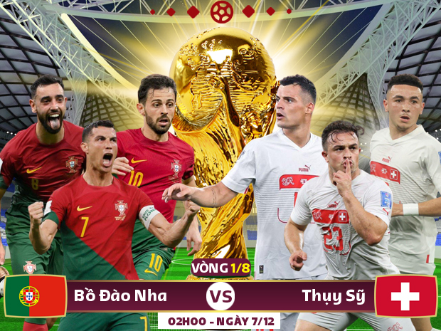 Xem trực tiếp Bồ Đào Nha vs Thụy Sĩ trên VTV3, VTV Cần Thơ - Ảnh 1.