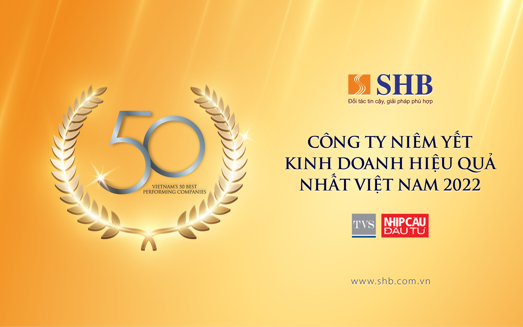 SHB nằm trong Top 50 công ty kinh doanh hiệu quả