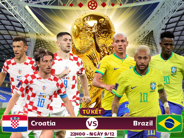 Xem trực tiếp Croatia vs Brazil trên VTV2, VTV Cần Thơ - Ảnh 1.