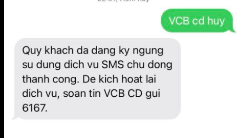 Cách hủy bỏ SMS Banking Vietcombank, khách hàng mất bao nhiêu tiền? - Ảnh 2.