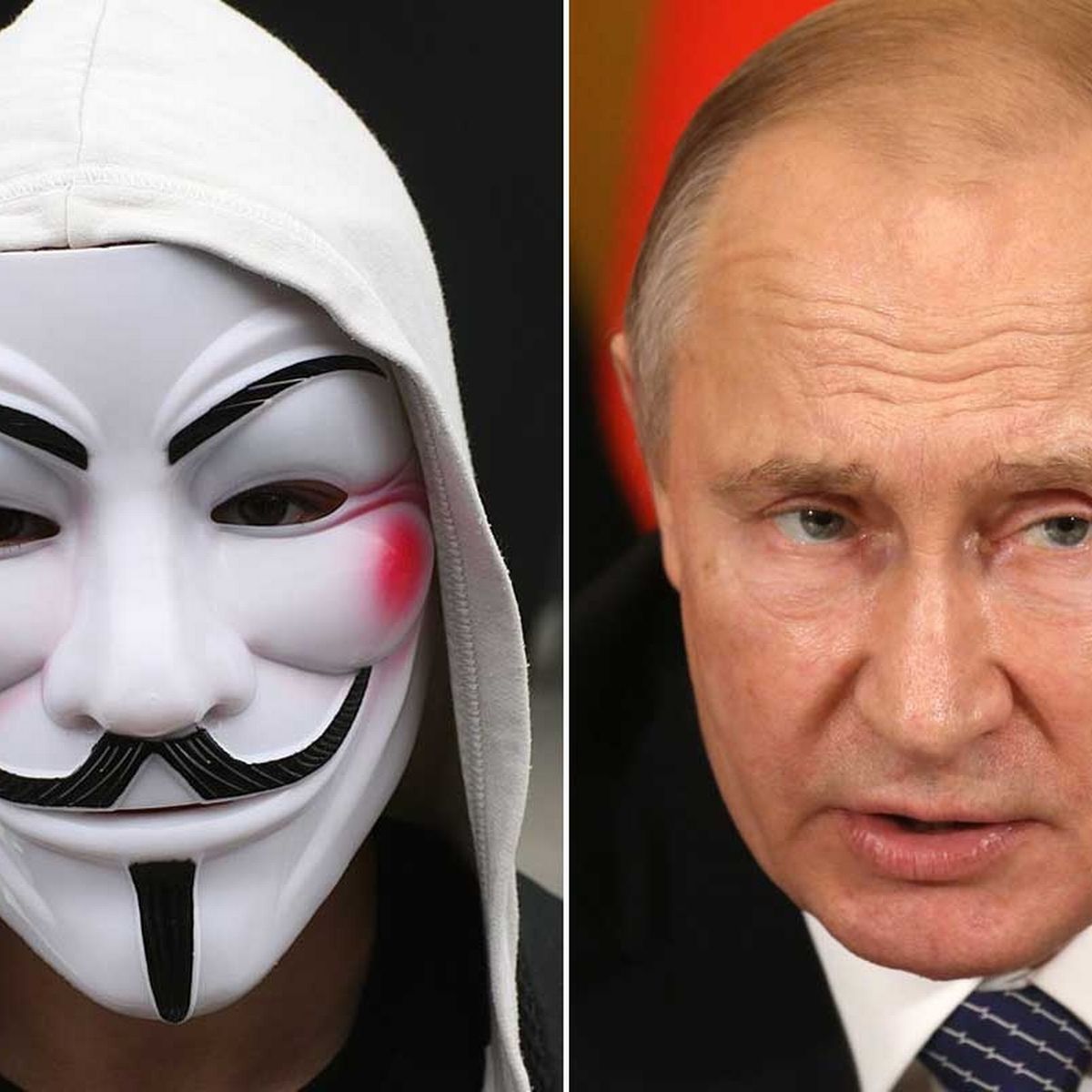 Tập thể tin tặc Anonymous tuyên bố 'chiến tranh mạng' chống lại Nga, vô hiệu hóa trang web tin tức nhà nước. Ảnh: @AFP.