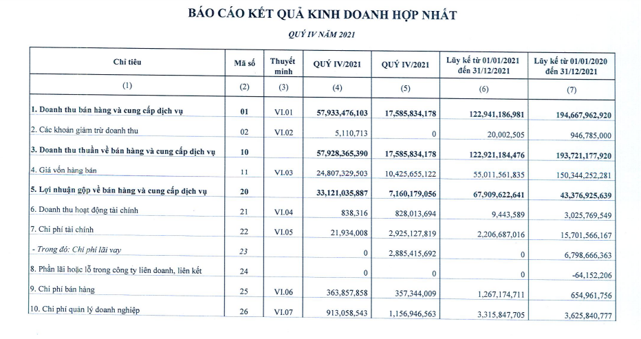 Sara Việt Nam (SRA) lãi quý 4 tăng 925% so với cùng kỳ, &quot;tất toán&quot; toàn bộ nợ vay tài chính trong năm 2021 - Ảnh 1.