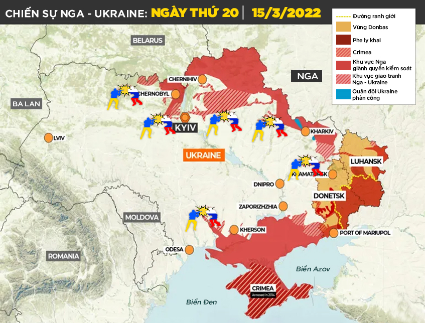 Chiến sự Nga - Ukraine ngày 16/3: Thiết bị quân sự của Nga liên tiếp bị phá huỷ, NATO họp gấp bàn cách đối phó - Ảnh 3.