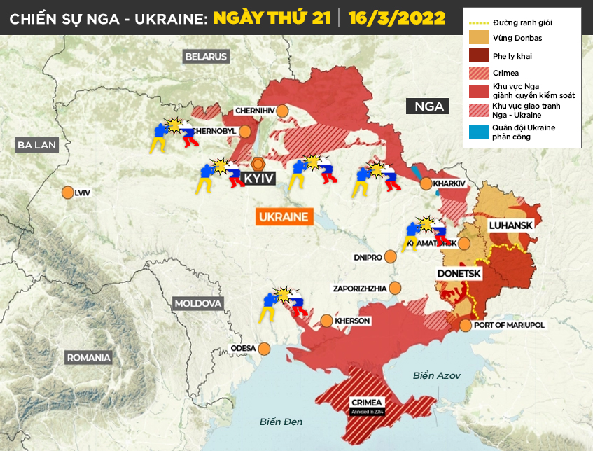 Chiến sự Nga - Ukraine ngày 16/3: Quân Ukraine phản công Nga ở sân bay Kherson, tàu chiến Nga nã pháo liên hồi vào Odessa - Ảnh 2.