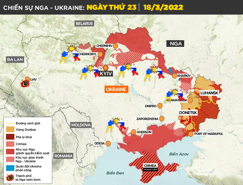 Chiến sự Nga - Ukraine ngày 19/3: Nga siết chặt thòng lọng quanh Mariupol, Ukraine mất quyền tiếp cận biển Azov - Ảnh 3.