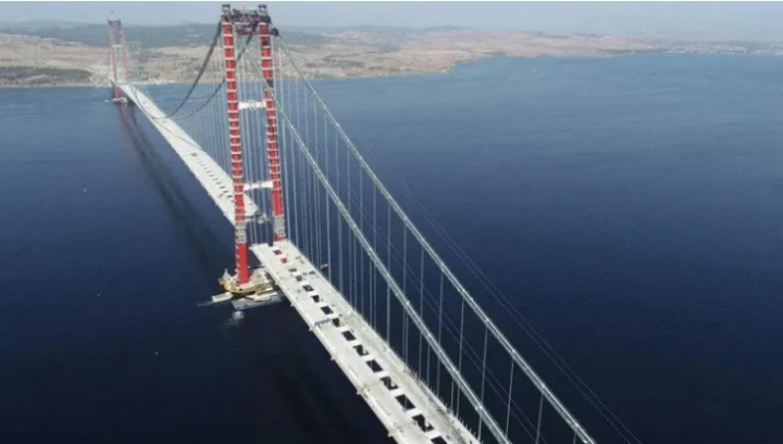 Hình ảnh cây cầu treo dài nhất thế giới nối lục địa Á - Âu  - Ảnh 4.