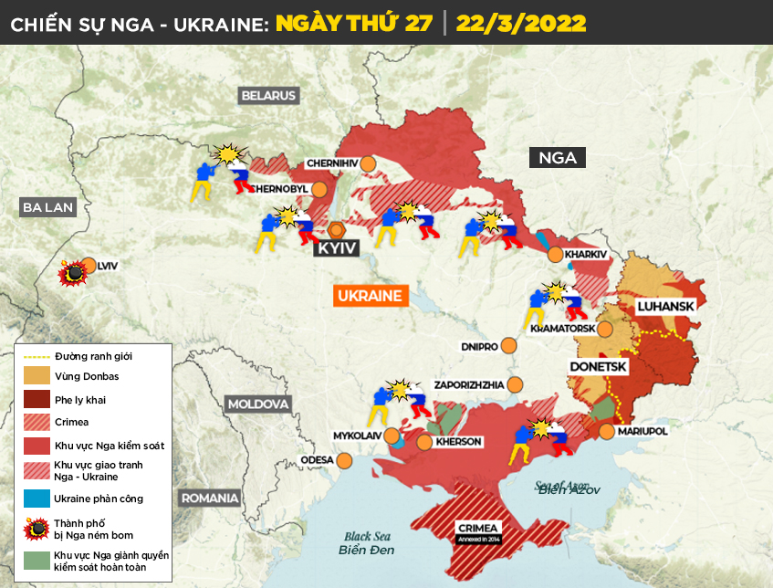 Chiến sự Nga - Ukraine ngày 23/3: Mỹ khen Ukraine phòng thủ &quot;thông minh, sáng tạo&quot;, tuyên bố sức chiến đấu của Nga giảm - Ảnh 3.