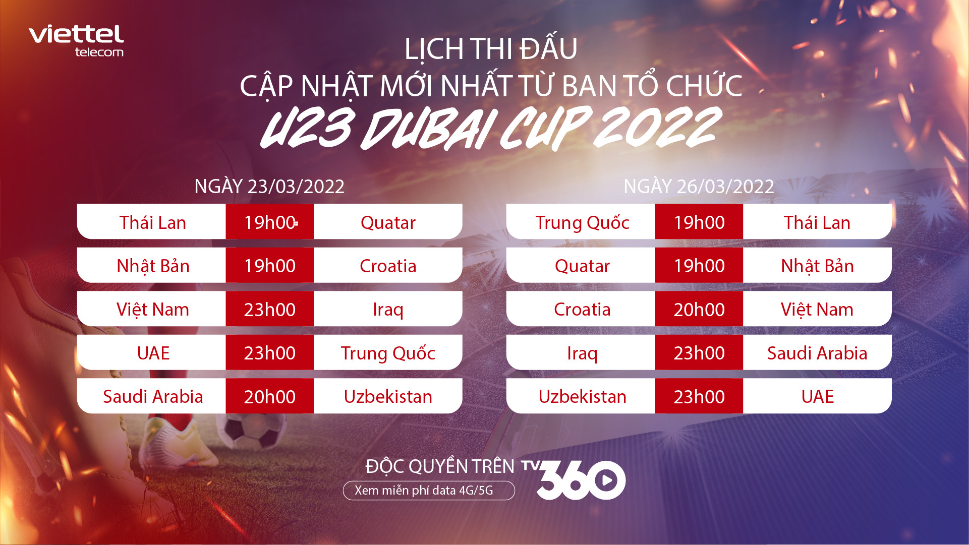 Viettel đã có bản quyền truyền hình U23 Dubai Cup, khán giả có thể chọn bình luận viên xem U23 Việt Nam - Ảnh 2.