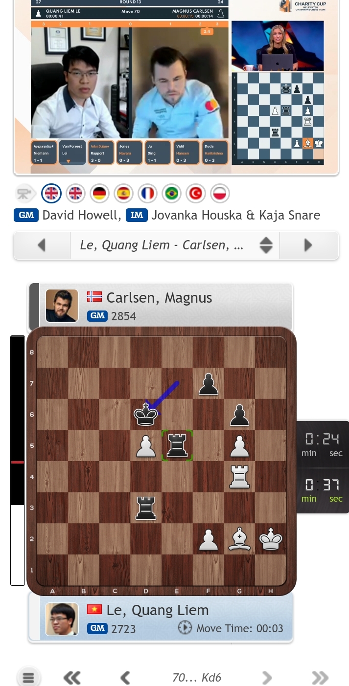 Lê Quang Liêm khiến &quot;Vua cờ&quot; Magnus Carlsen ngỡ ngàng 1 giờ đấu trí nghẹt thở! - Ảnh 2.