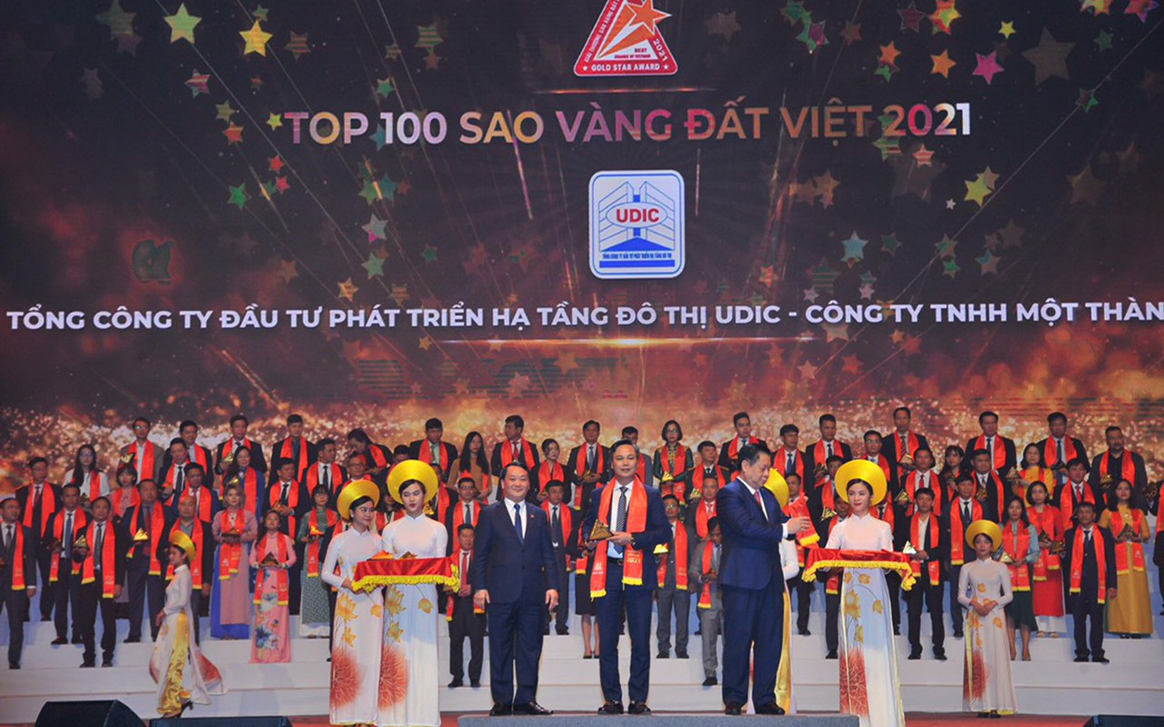 UDIC đón danh hiệu Giải thưởng Sao Vàng đất Việt năm 2021