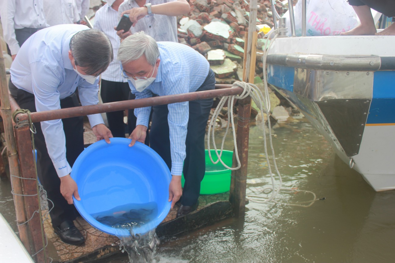 Đồng Nai: Thả hơn 200.000 con giống xuống sông để tái tạo nguồn lợi thủy sản - Ảnh 3.
