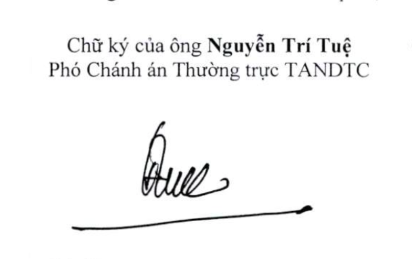 Tân Phó Chán án Tòa án nhân dân Tối cao có chữ ký thế nào? - Ảnh 4.