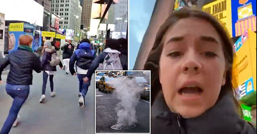Tourists flee in panic after huge explosion in Times Square