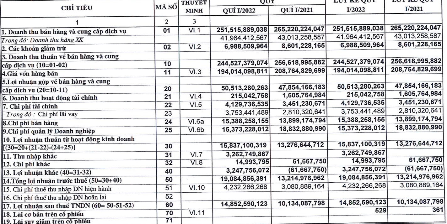 Doanh nghiệp săm lốp Cao su Sao Vàng (SRC) báo lãi quý I tăng 46,5% lên gần 15 tỷ đồng - Ảnh 1.