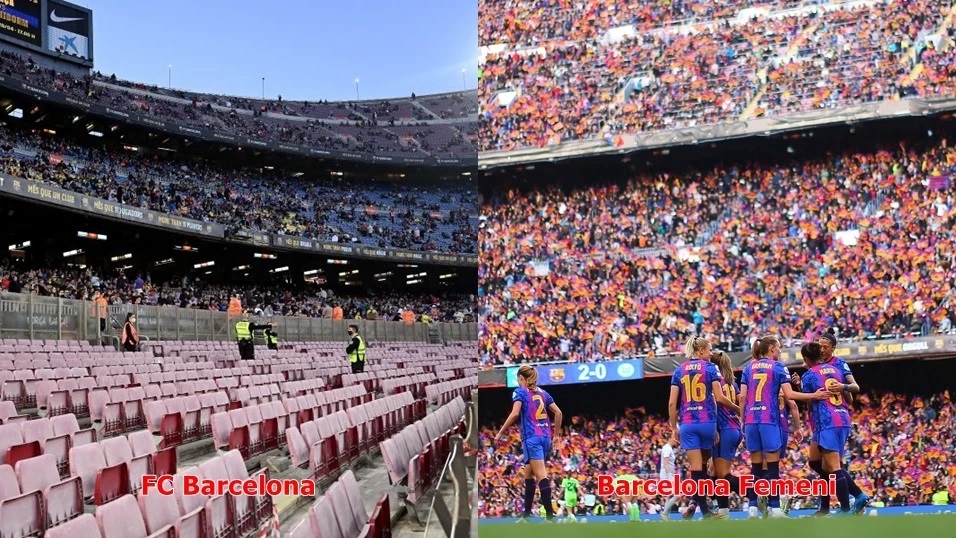 SHOCK: fans entering the Nou Camp to see the Barca men's team are only half of the women's team - Photo 1.