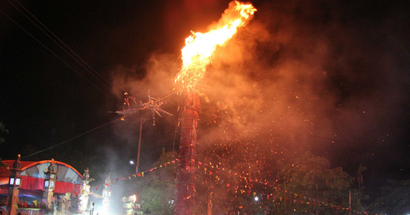 Burning ceremony of Dinh Lieu tree at Long Khe Festival