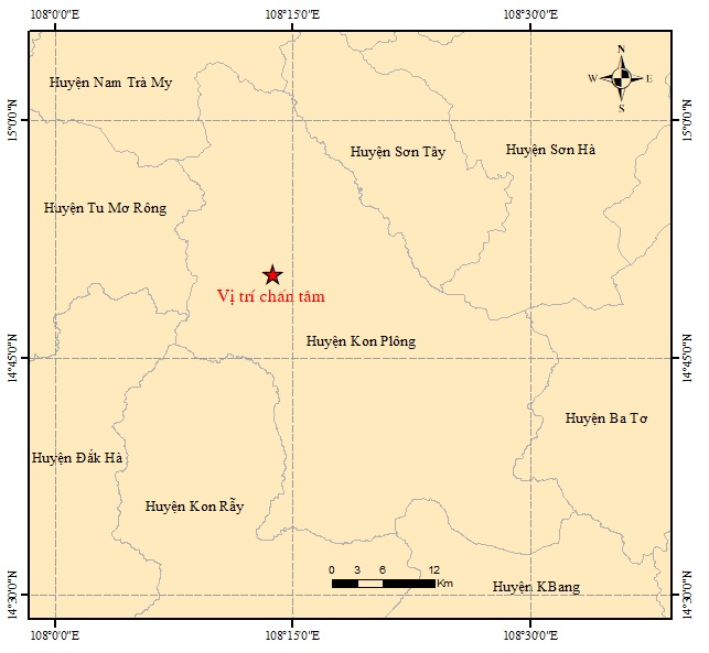 Kon Tum: Liên tiếp xảy ra 3 trận động đất - Ảnh 1.