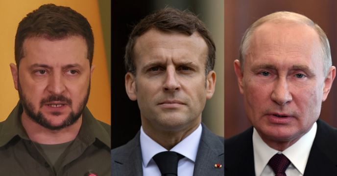 Re-elected French president, did Mr. Macron push for sanctions against Russia and the export of heavy weapons to Ukraine?