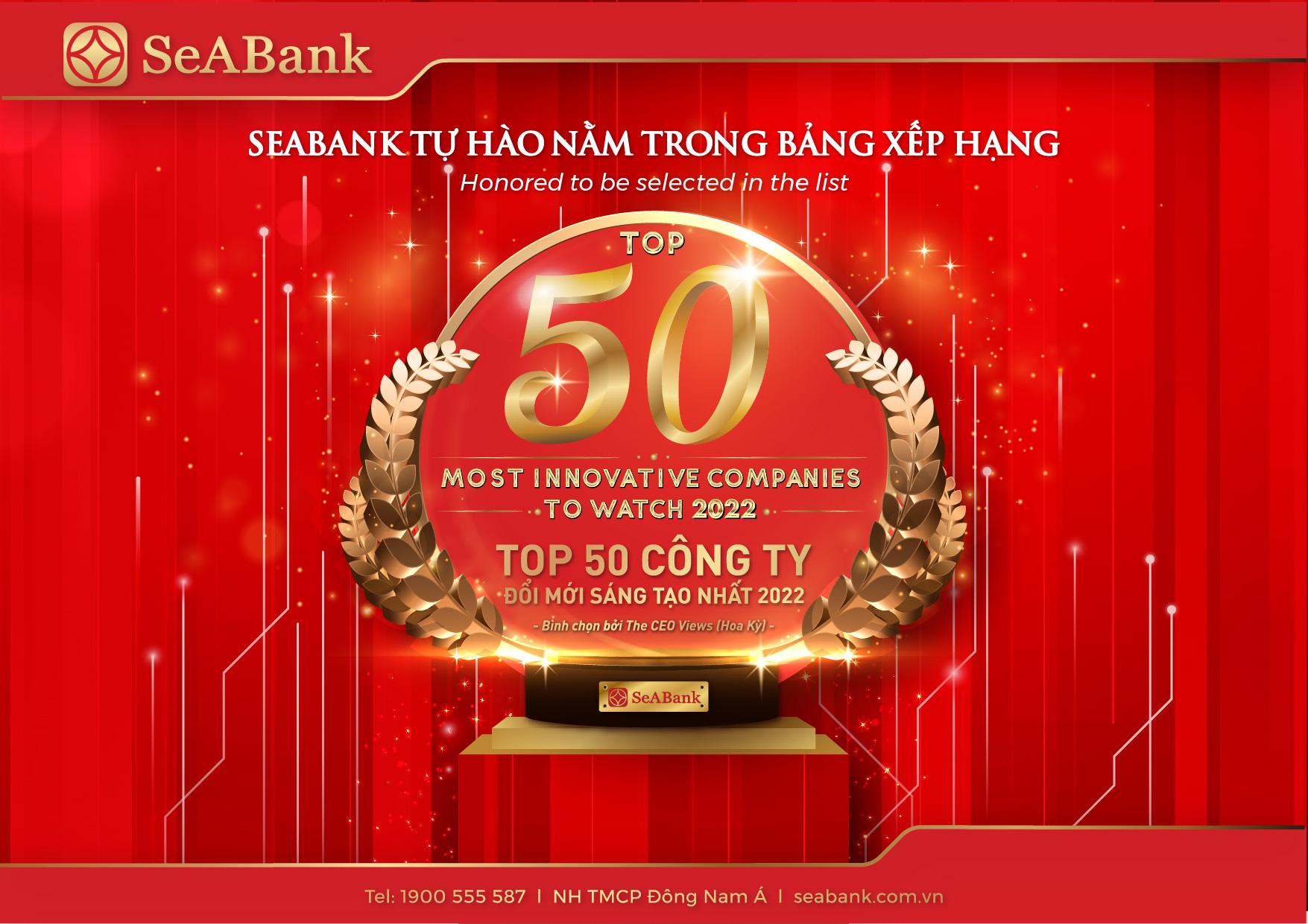 SeABank được vinh danh trong &quot;Top 50 Công ty đổi mới sáng tạo nhất 2022&quot; trong lĩnh vực kinh doanh và công nghệ - Ảnh 1.