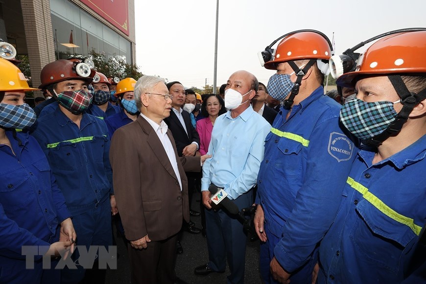 Hình ảnh Tổng Bí thư Nguyễn Phú Trọng thăm Công ty cổ phần than Vàng Danh - Ảnh 2.