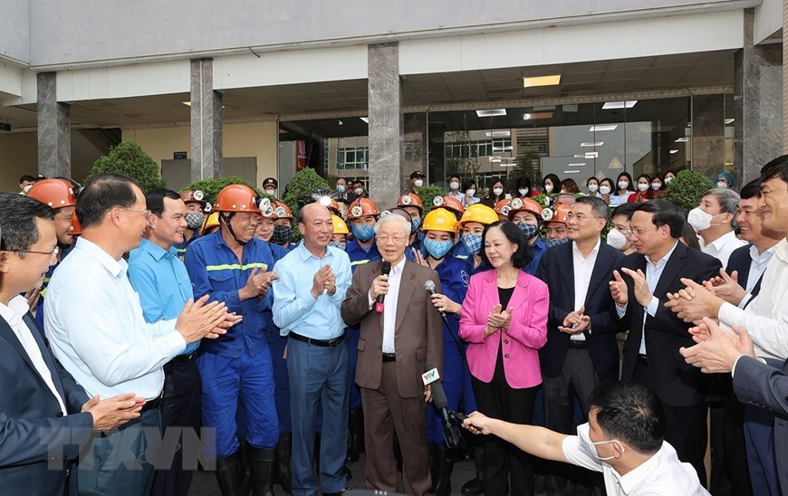 Hình ảnh Tổng Bí thư Nguyễn Phú Trọng thăm Công ty cổ phần than Vàng Danh - Ảnh 6.
