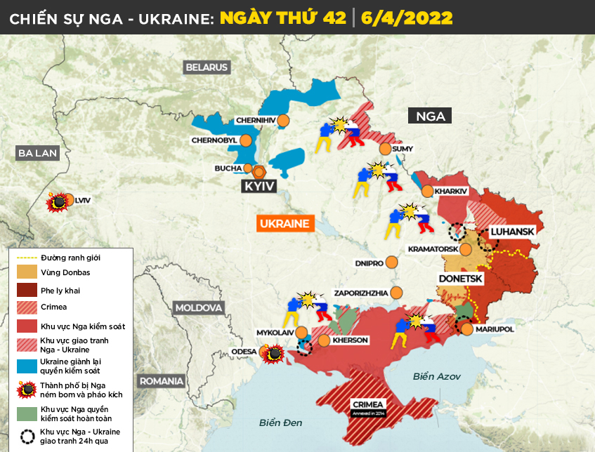 Chiến sự Nga - Ukraine ngày 6/4: 'Chảo lửa' Donbass nóng rẫy, Kiev khẩn cầu người dân sơ tán ngay lập tức - Ảnh 2.