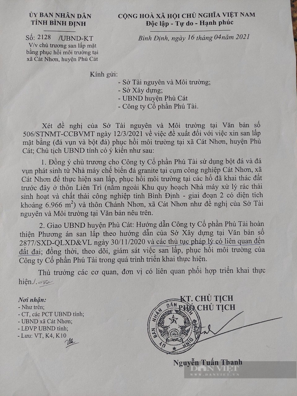 Chủ tịch Bình Định yêu cầu xử lý dứt điểm vụ san lấp bột đá “sai quy trình&quot; Báo Dân Việt phản ánh - Ảnh 4.