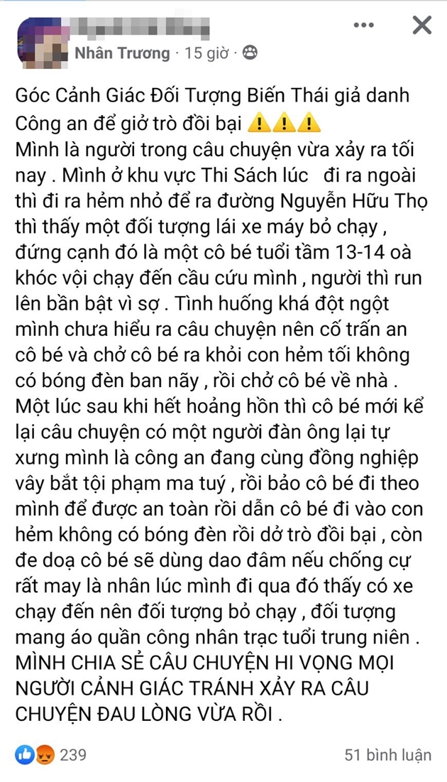 Bắt giữ nghi phạm giả danh công an, giở trò đồi bại với bé gái - Ảnh 2.