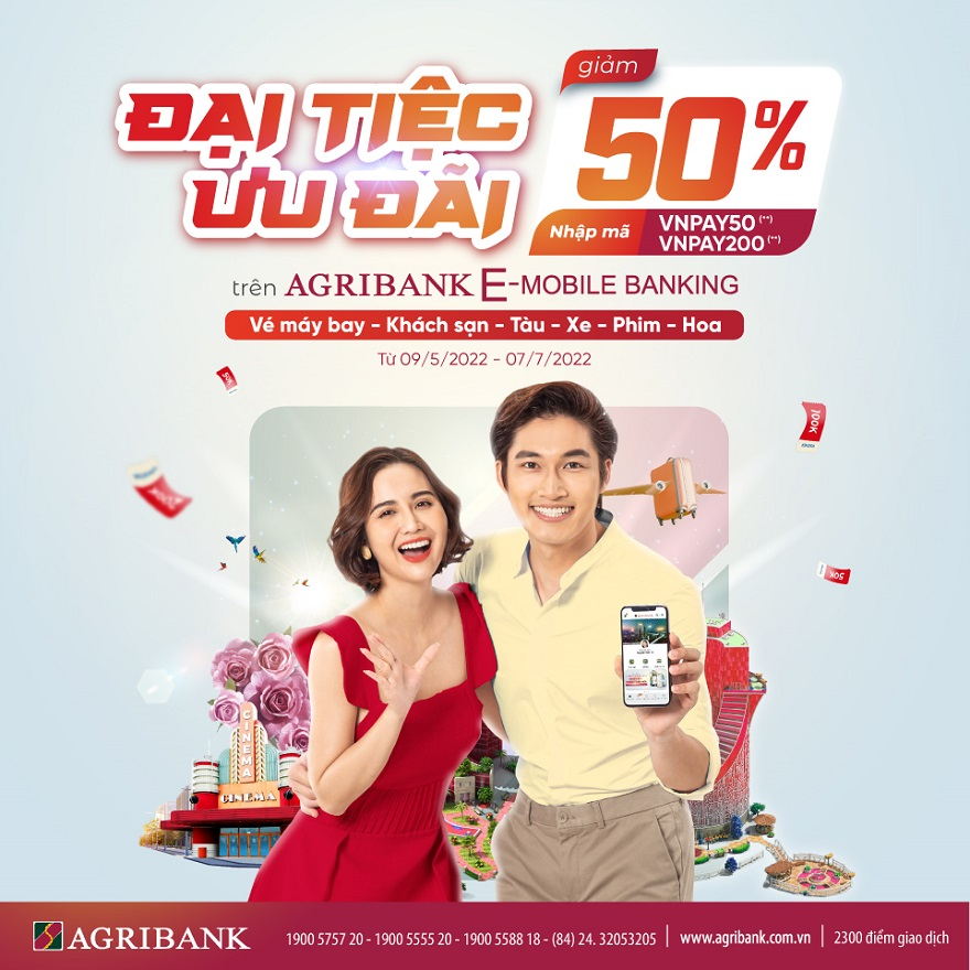 Summer promotion party: 50% discount when using utilities on Agribank E-Mobile Banking application - Photo 1.